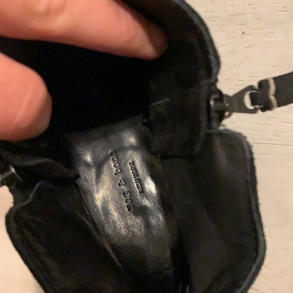 Rag and Bone Margot booties black leather suede size 37 1/2 zipper chunky heels - Picture 7 of 16